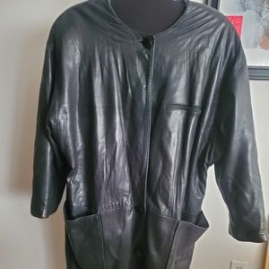 Black leather coat